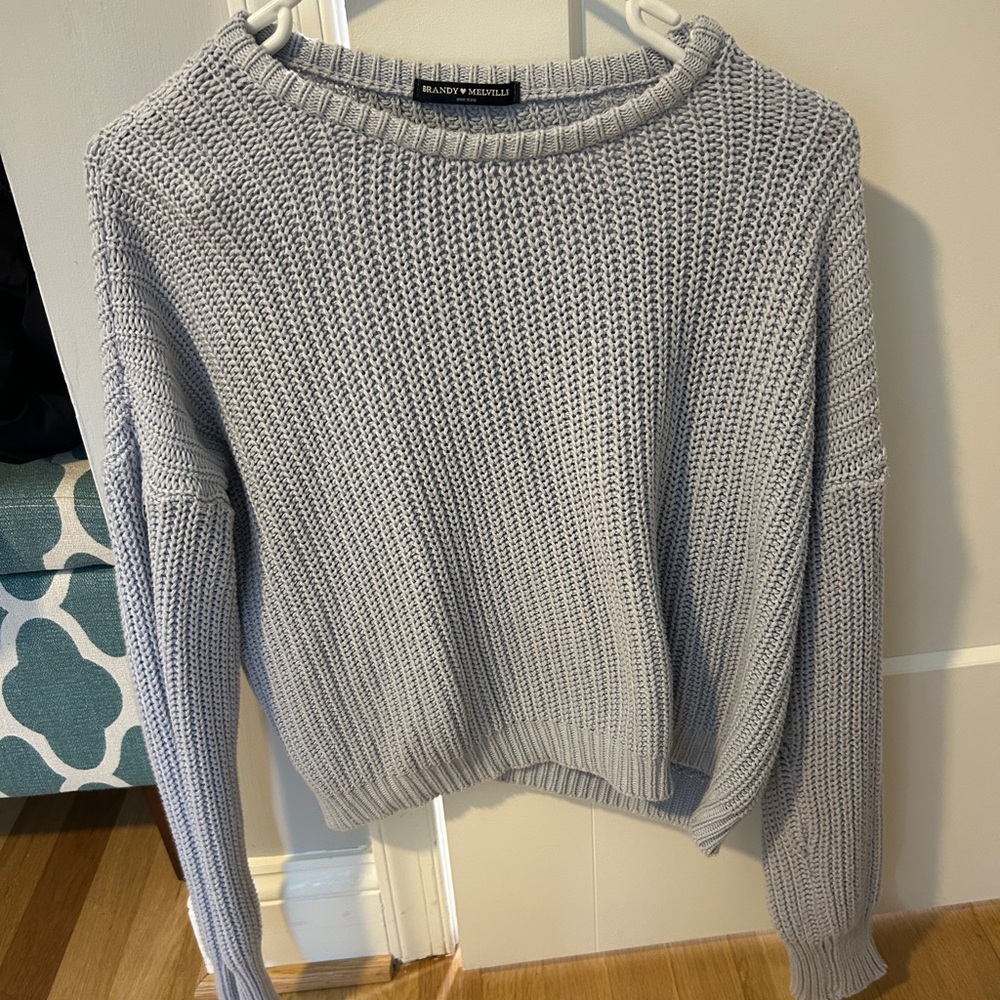 Brandy Melville Light Blue Crew Neck Sweater